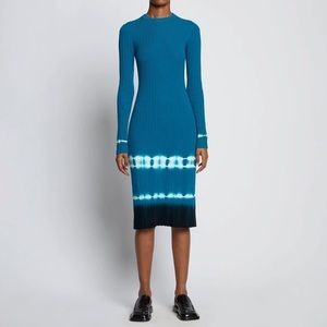 Proenza Schouler White Label blue ombré knit midi dress size large